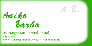 aniko barho business card